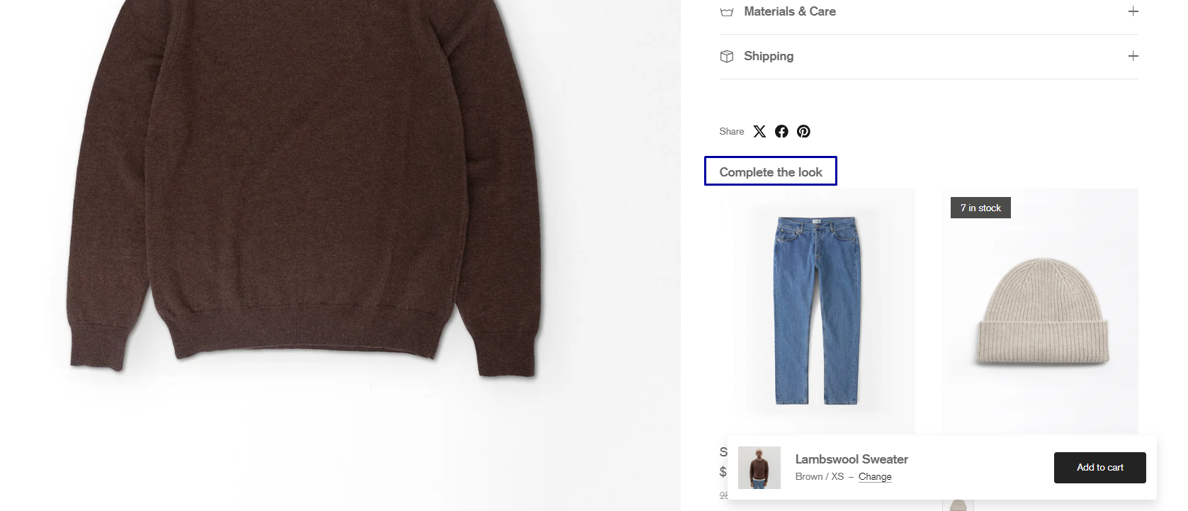 In-cart recommendations